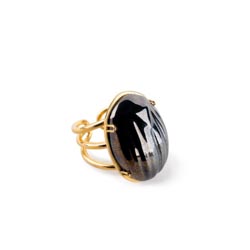 Anillo de metal escarabajo