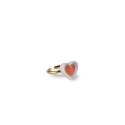 Anillo metal corazones (violeta y rojo)