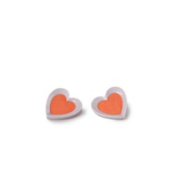 Pendientes corazones (violeta y rojo)