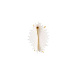 Pendiente grande actinia (blanco-oro)
