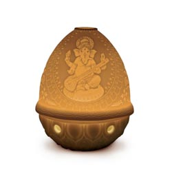 Litofania ganesha con veena (led rec)