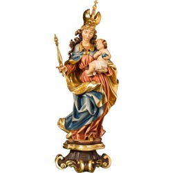 Virgen barroca con peana - Imagen en talla de...
