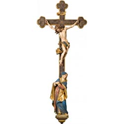 Cristo barroco en cruz con Mara en talla de ...