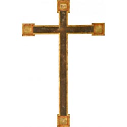 Cruz romnica en talla de madera de val Garde...