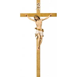 Cristo pisa en cruz de roble en talla de made...