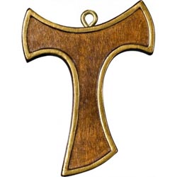 Cruz de tau en talla de madera de val Gardena