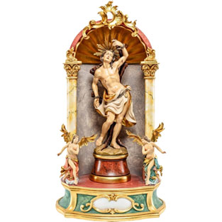 Imagen de San Sebastin con aureola - altar e...