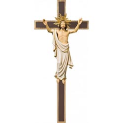Resurreccin de cristo en cruz en talla de ma...