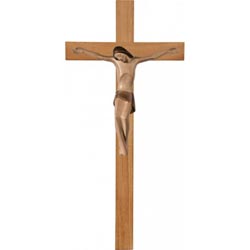 Cristo roma en cruz de roble simple ancha en ...