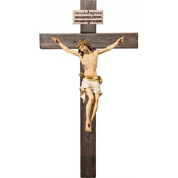 Cristo pisa en cruz madera en talla de madera...