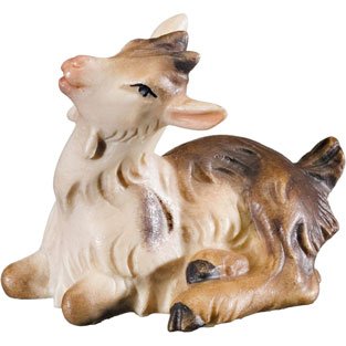 Cabrito acostado en talla de madera de val Ga...