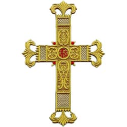 Cruz con jhs en rojo pequea 27x18