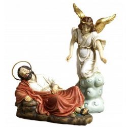 San Jos� dormido con �ngel resina