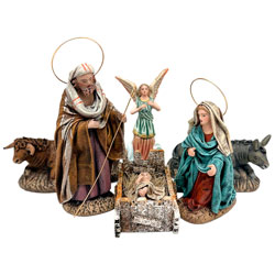 Nacimiento hebreo de 6 piezas - barro y tela na...