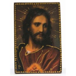 Icono de madera mesilla Sagrado Corazn