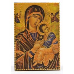Icono de madera mesilla Virgen del Perpetuo S...