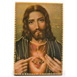 Icono de madera Mesilla Sagrado Corazn