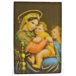 Icono de madera Mesilla Virgen con Nio
