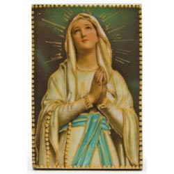Icono de madera Mesilla Virgen de Lourdes