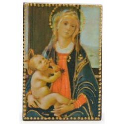 Icono de madera Mesilla Virgen con Nio