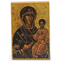 Icono de madera Mesilla Virgen con Nio