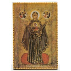 Icono de madera Mesilla Virgen con Nio