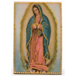 Icono de madera Mesilla Virgen de Guadalupe