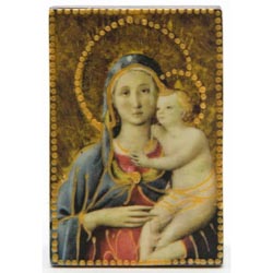 Icono de madera Mesilla Virgen con Nio