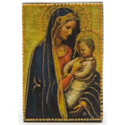 Icono de madera Mesilla Virgen con Nio