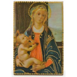 Icono de madera Mesilla Virgen con Nio