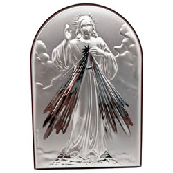 Icono Jess Misericordia en plata de ley sobr...