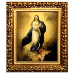 Cuadro de la inmaculada pintado al leo