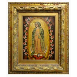 Cuadro de la virgen de Guadalupe pintado al ...