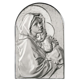 Icono Virgen de Ferrucci en plata de ley
