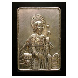 Icono de Santiago apstol en plata de ley