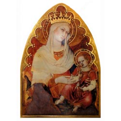 Icono Virgen con el Nio en lmina sobre made...