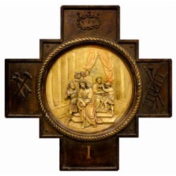 Va crucis en relieve en pasta de madera