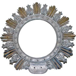 Aureola para santos en metal plateado cincela...