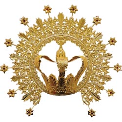 Corona con sobre corona cincelada a mano