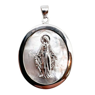 Medalla Milagrosa en plata de ley y ncar, 30...