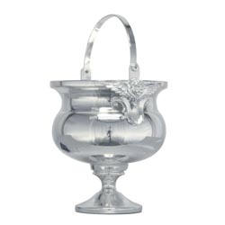 Acetre litrgico en metal plateado con reliev...