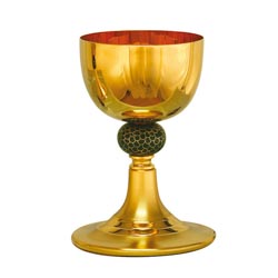 Cliz en metal dorado con nudo esmaltado