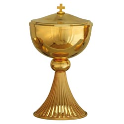 Copn en metal dorado con base acanalada y de...