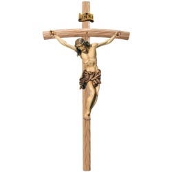 Cuerpo de cristo con cruz curva