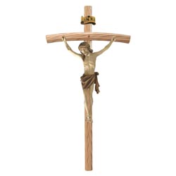 Cuerpo de cristo con cruz curva