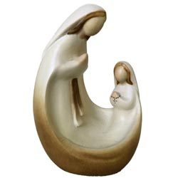 Virgen con Bernadette - Imagen en talla de ma...