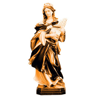 Imagen de Santa Cecilia en talla de madera de...
