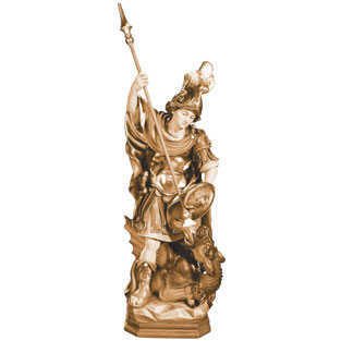 Imagen de San Jorge en talla de madera de Val...