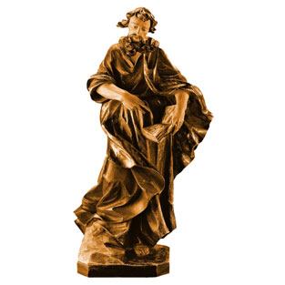 San Andrs con cruz escultura en madera