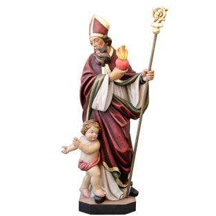 Imagen de Santo Agustn en talla de madera - ...